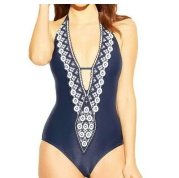 Other - NEW Kona Sol one piece swimsuit medium with crochet design in front